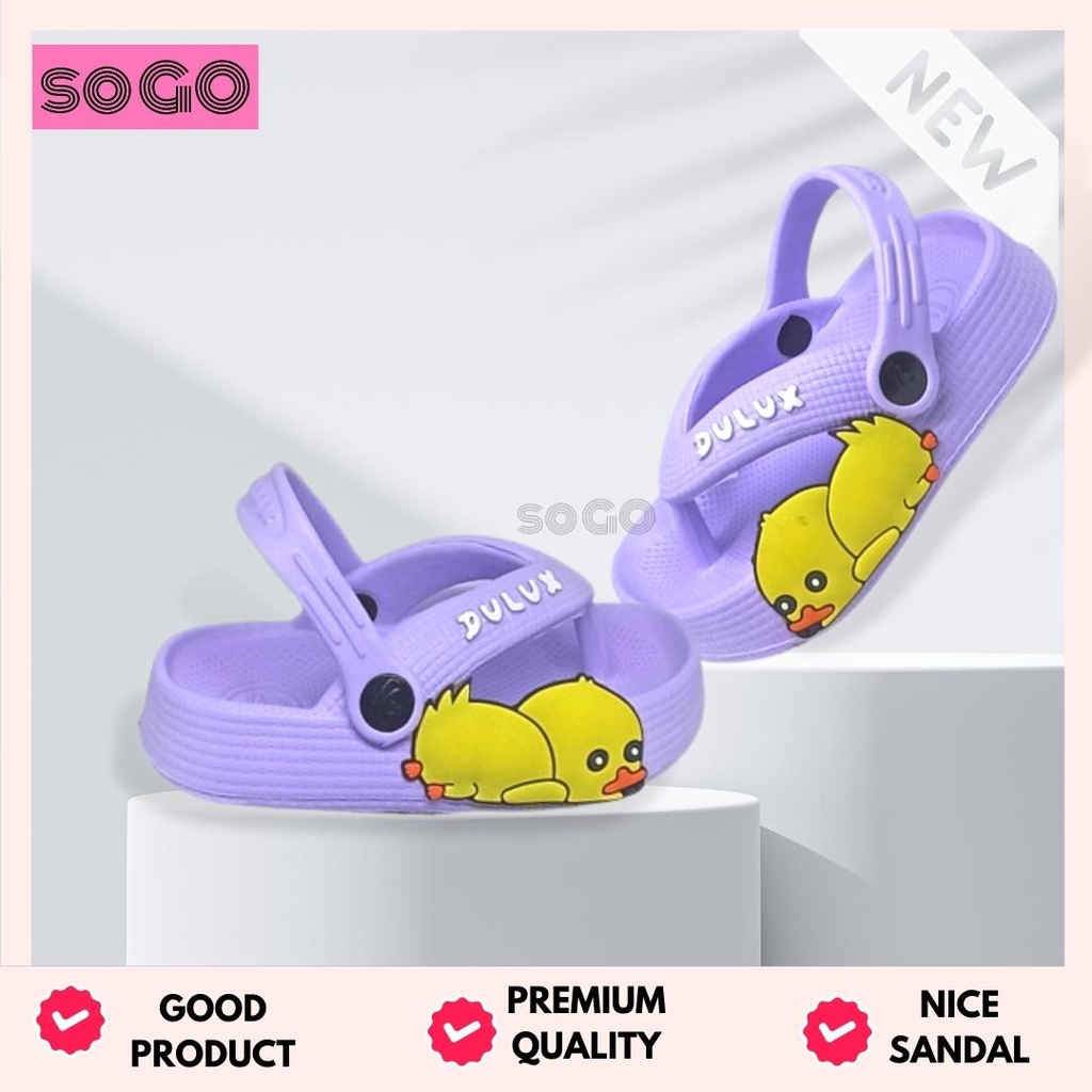 sogo DULUX 510E Sandal Anak Perempuan Model Jepit Tali Belakang karakter Duck Lucu