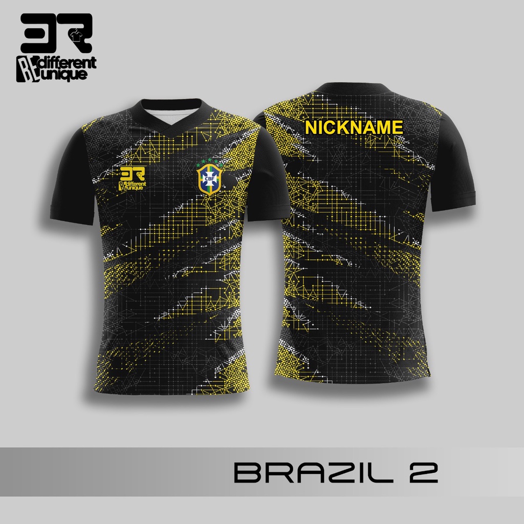 [ BAYAR DI TEMPAT ] KAOS JERSEY SEPAK BOLA DUNIA BRAZIL 2 DB -  / JERSEY BOLA / JERSEY SEPAK BOLA / 