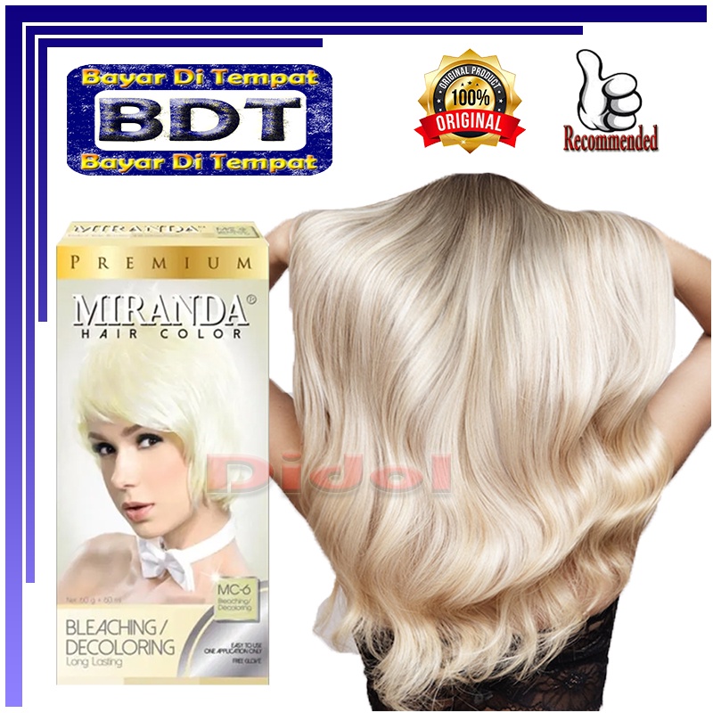 Pewarna Rambut Ori Cat Rambut Permanen Miranda Premium Hair Color 60ml MC-6 Bleaching Semir Rambut P