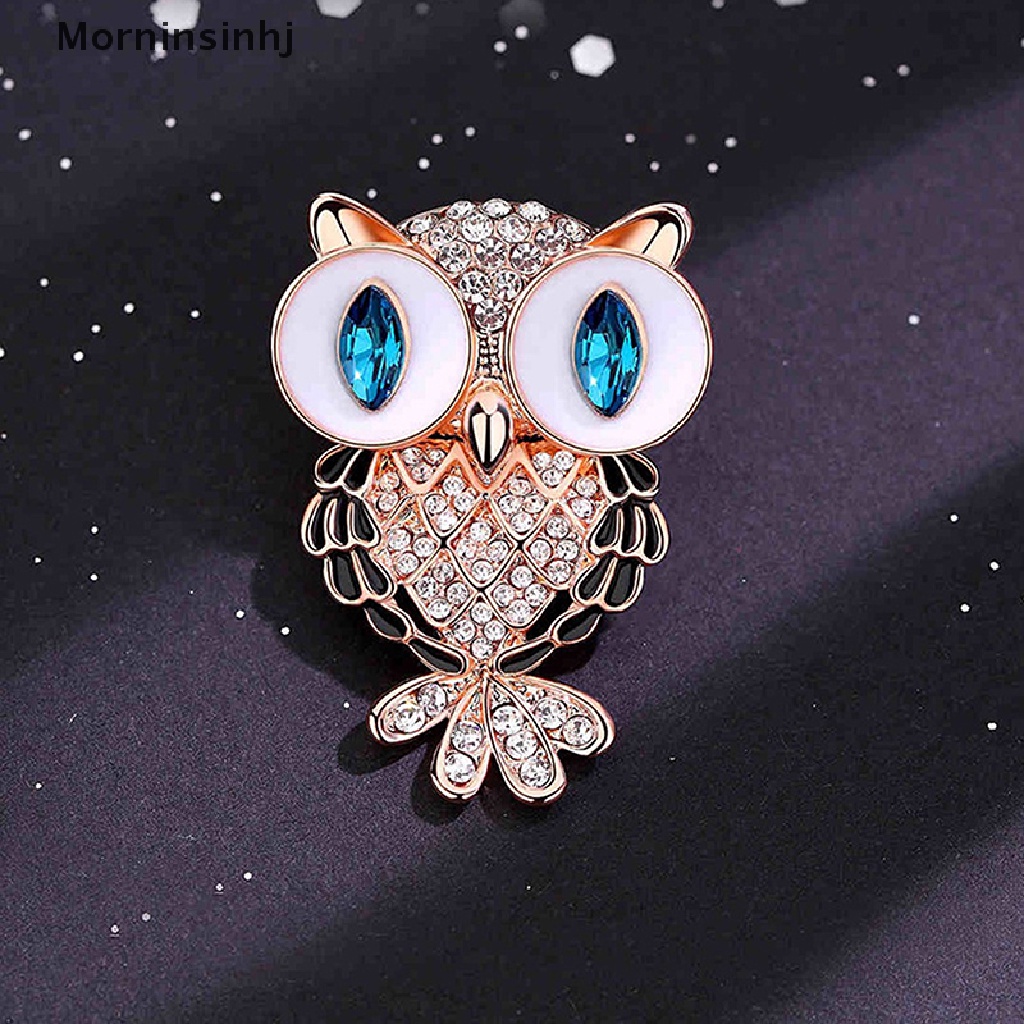 Mornin Fashion Halus Burung Hantu Bros Korea Alloy Berlian Imitasi Hewan Bros Pin Perhiasan id