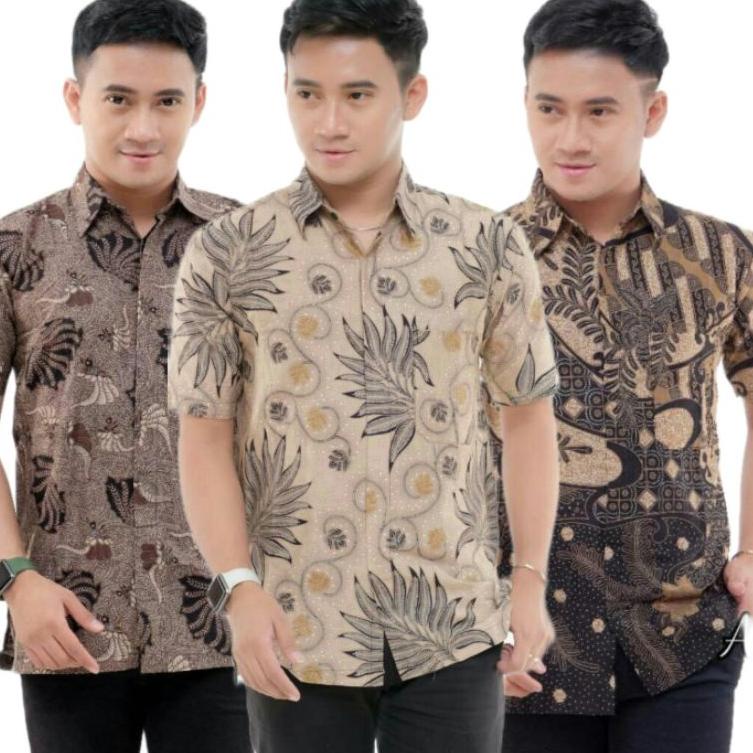Paling Dicari Batik  Cowok Hem zahira 002 Lengan Pendek