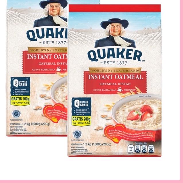 

✱ Quaker Instant Oatmeal 1200gr Merah 1.2 kg Exp 2024 ❊