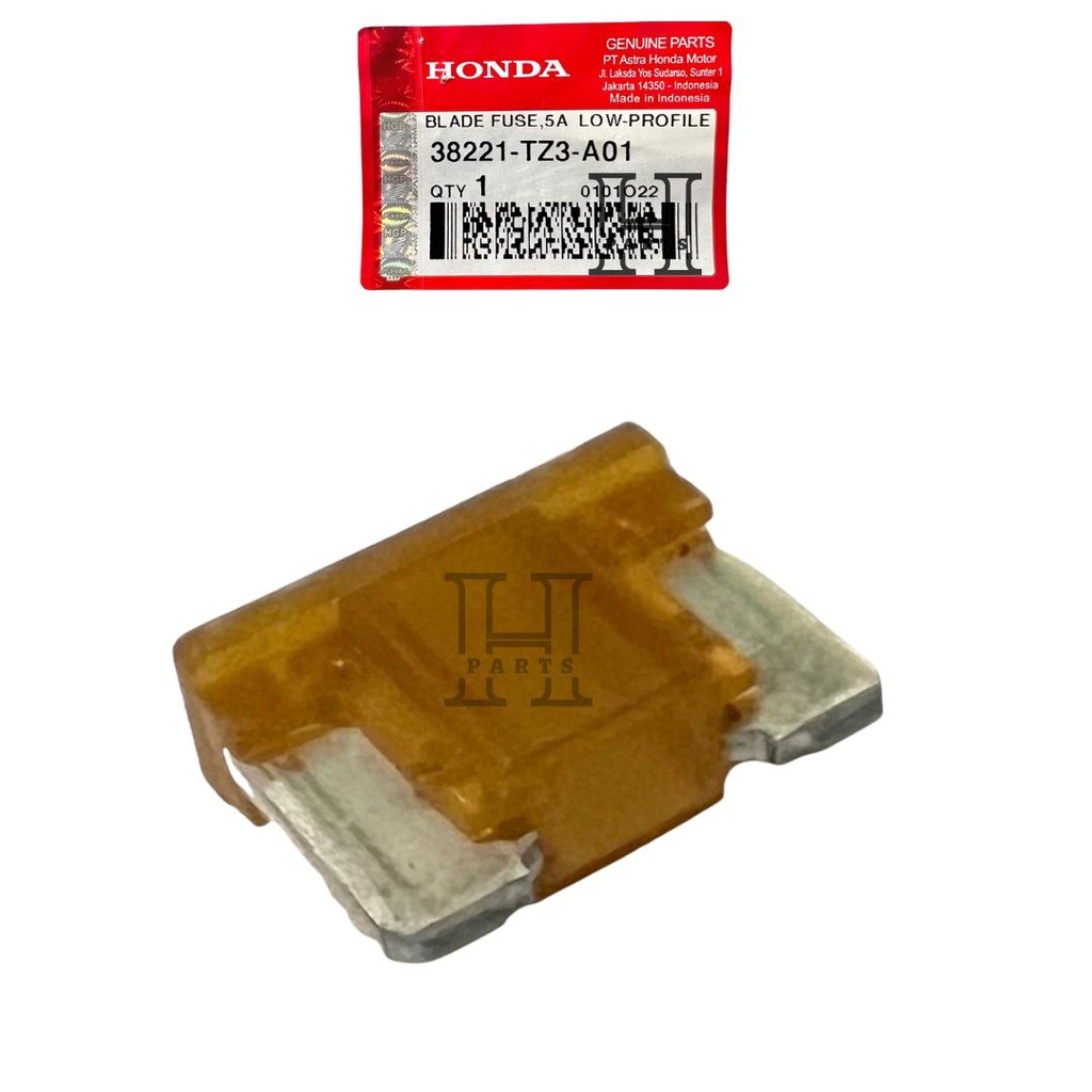 SEKRING 5 AMPER BLADE FUSE 5A LOW PROFILE ADV 160 BEAT K1A  GENIO SCOOPY K2F 38221-TZ3-A01 ASLI ORIGINAL AHM HGP HONDA