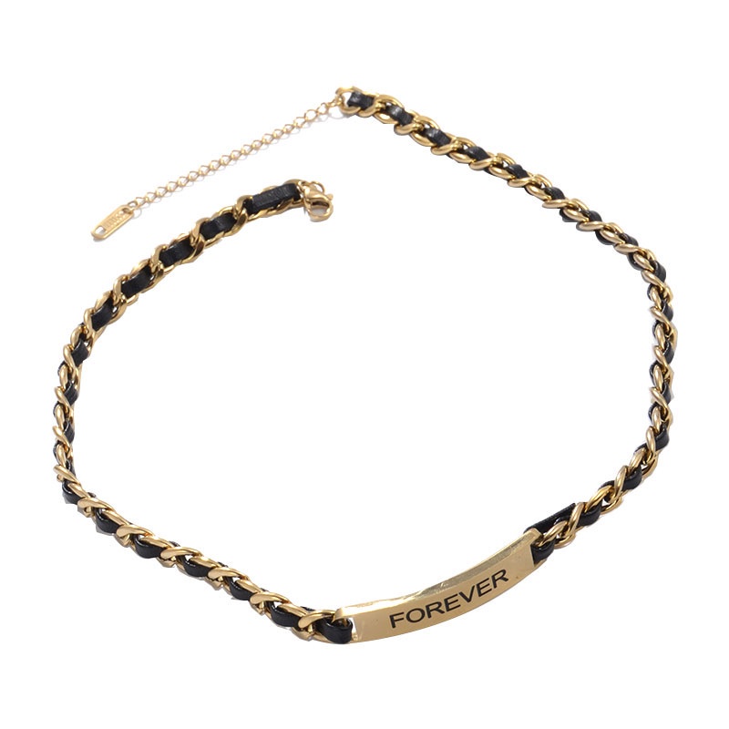 Kalung tebal leather black forever titanium anti karat harga grosir bisa cod harga grosir bisa bayar di tempat