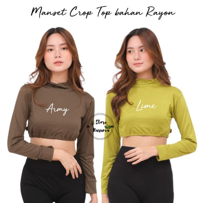 Manset Crop Top Bahan Rayon ukuran L