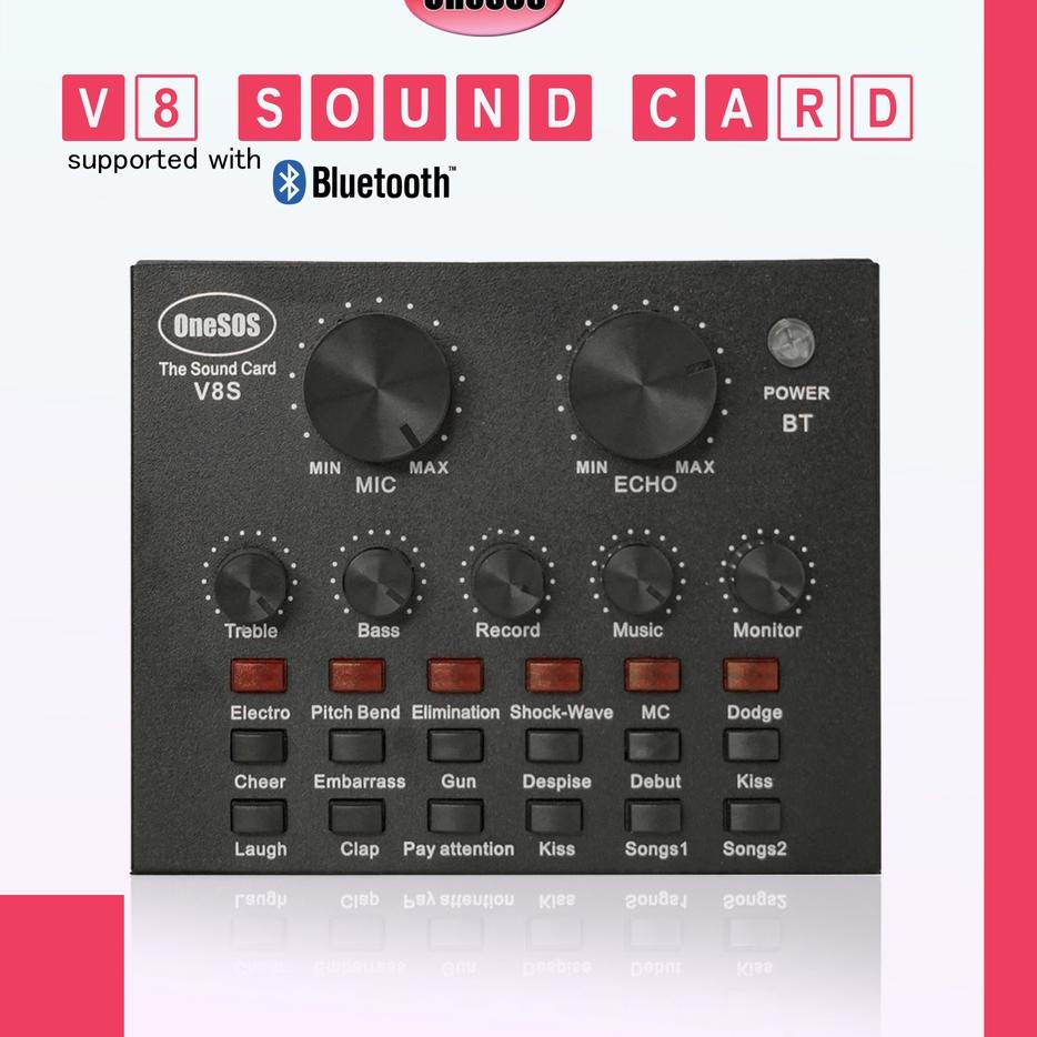 ➼ OneSOS Sound Card V8S | Sound Card V8S Plus Mixer SoundCard V8 MIXER Audio USB External Soundcard 