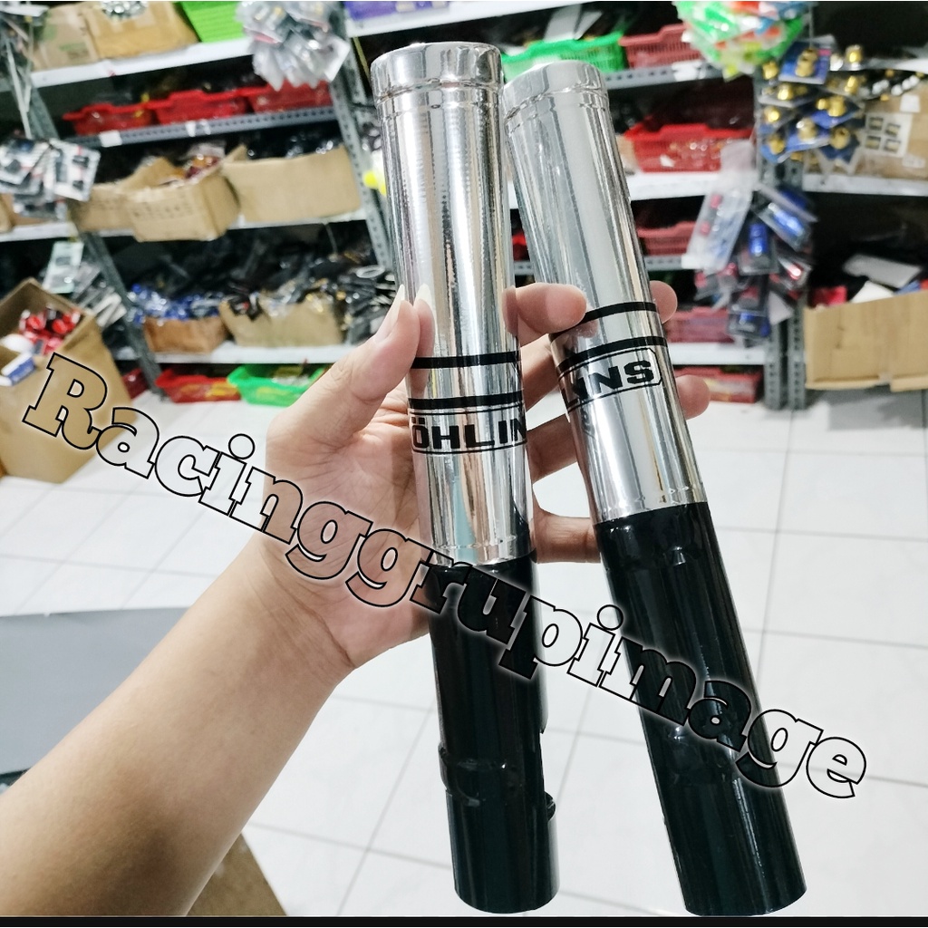 Cover Tabung shock sok depan semua motor beat cover tabung shock sok beat cover shock depan beat -silver chrome