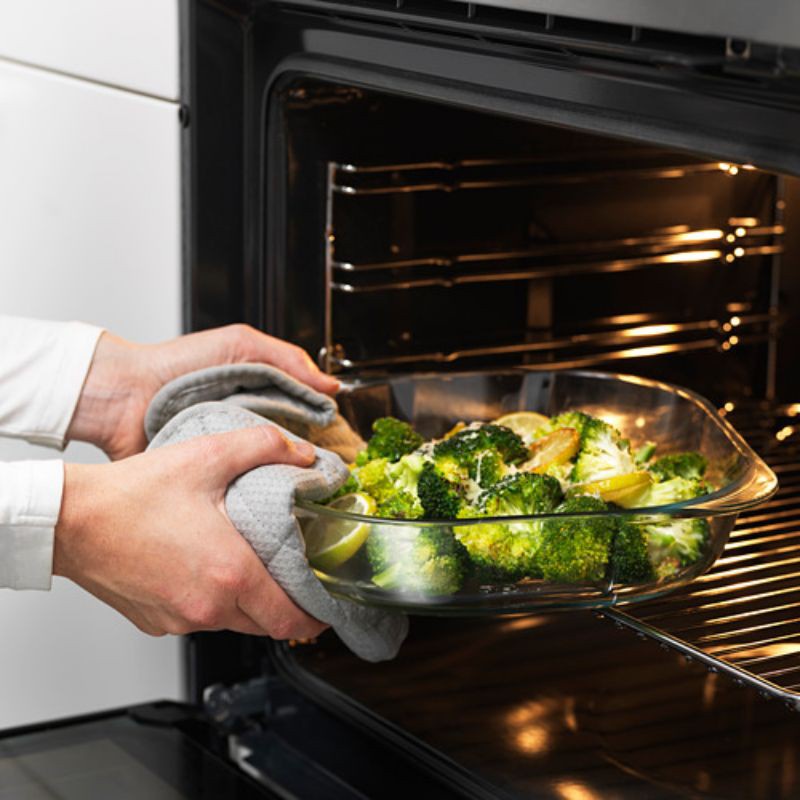wadah Piring  saji kaca  bening oven safe microwave safe
