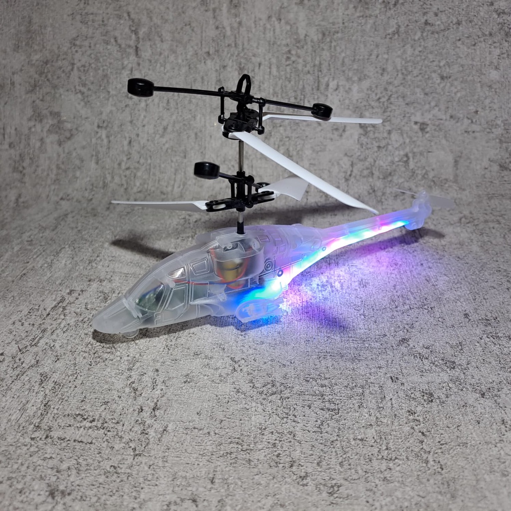 Mainan anak Heli RC lampu LED remote dan sensor tangan