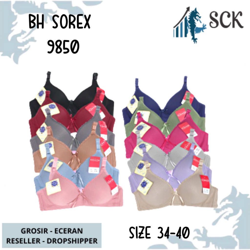 BH SOREX 9850 BIG SIZE FULL Cup C BESAR Tanpa Kawat Busa Tipis / Pakaian Dalam Wanita / BH Cup Besar - sckmenwear GROSIR