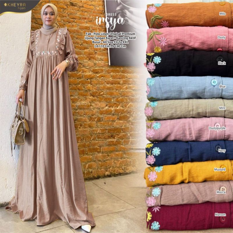 IRSYA DRESS ORI KHEYRA | Polo Linen Original Premium