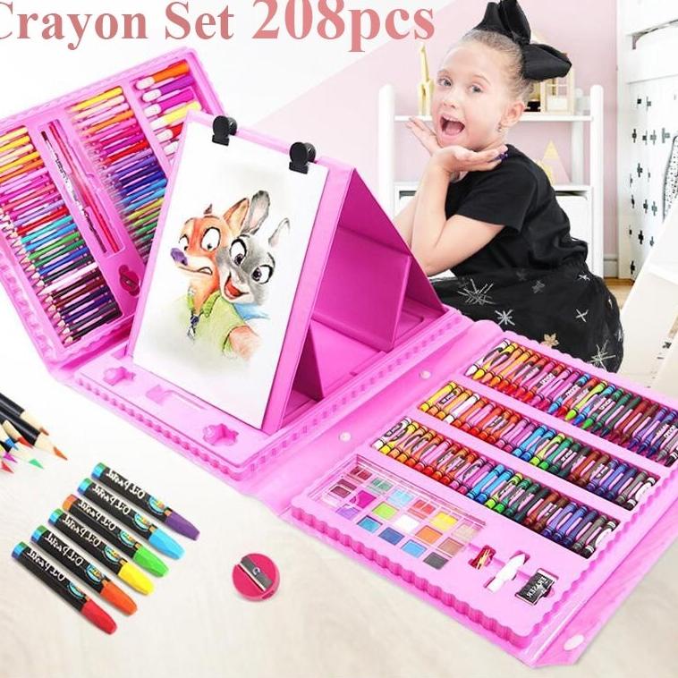 

K34 Art set 208 Pcs crayon alat melukis gambar Set Drawing Koper Gulali / Set Alat Gambar Anak Crayon Gambar Pensil Warna 208 Buah Art Set PENJUALAN TERBANYAK ✮