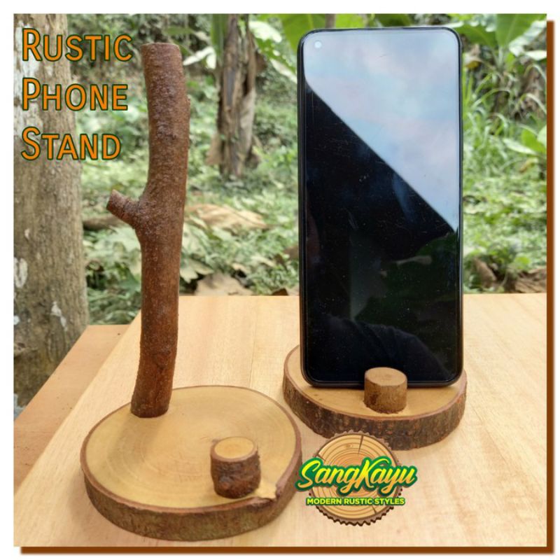 Phone stand holder dudukan handphone | phone holder kayu