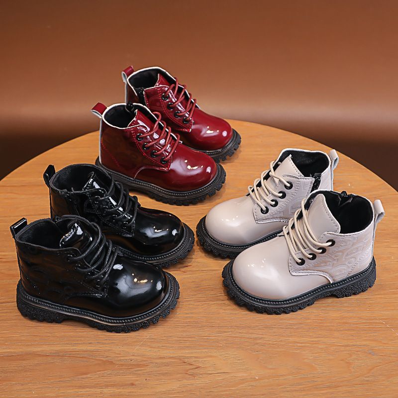 (HZ) Sepatu Sneaker Boot Glossy Anak Import HZK127