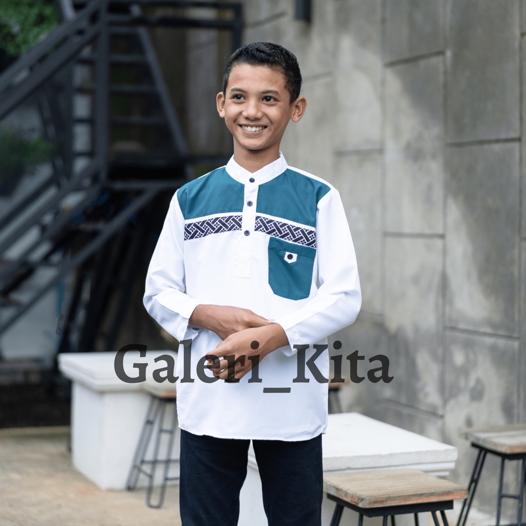 koko pria lengan panjang warna putih hitam cokelat abu-abu biru navy hijau army kemeja kurta pria