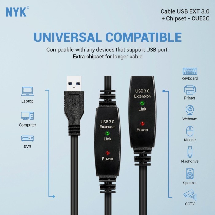 Kabel USB 3.0 Active Extender with Chipset Extension 5M