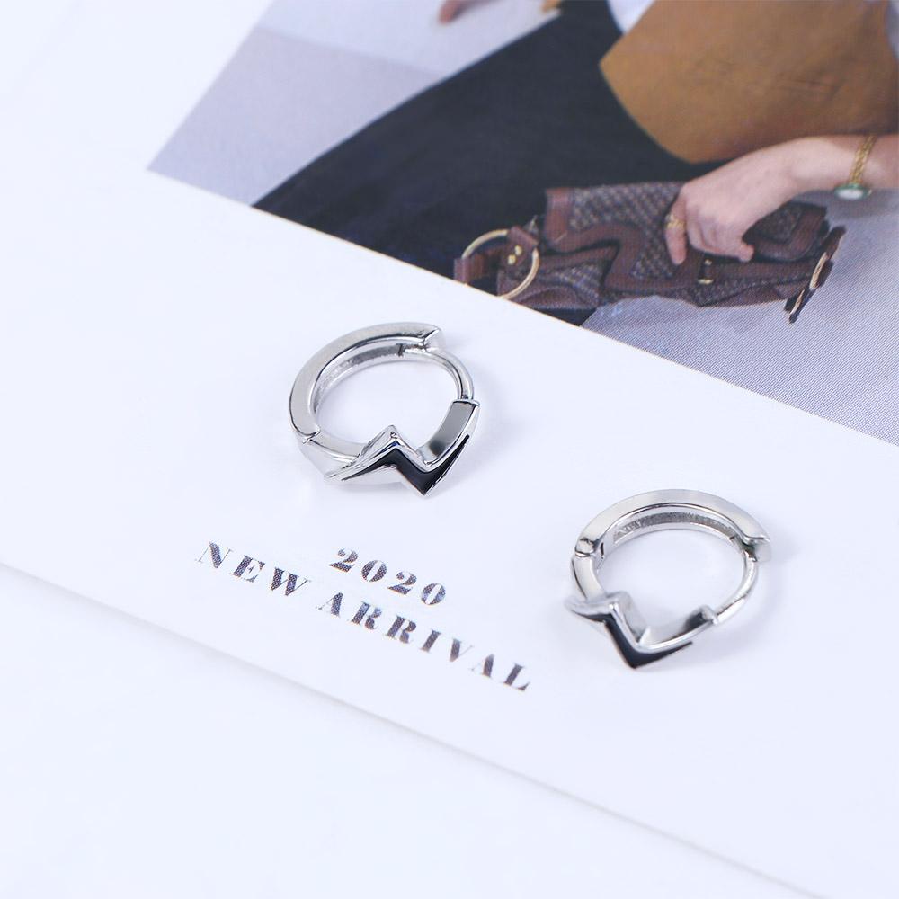 Agustina Pria Hoop Earrings Hadiah Kepribadian Wanita Punk Street Wear Perak Plat Pria Aksesoris