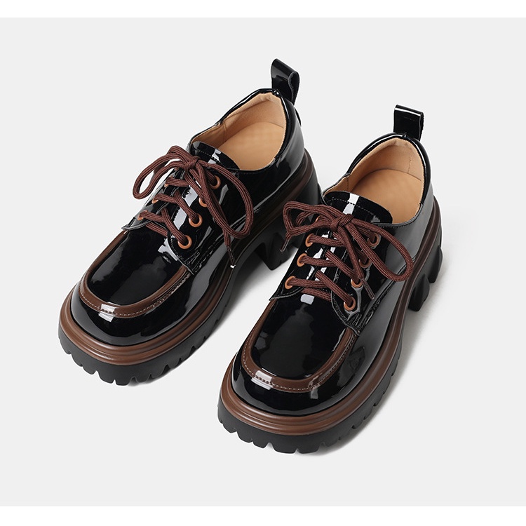 Sepatu Oxford Perempuan Tali Import Docmart Wanita Kasual Glossy Cantik Loafers Women Korean Style SK-056