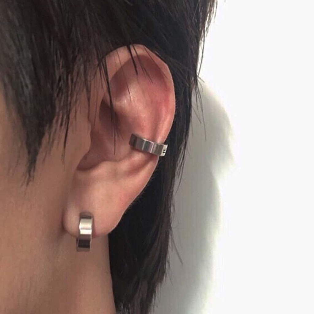 Ins Temperamen Serbaguna Geometris Poligonal Anti Karat Anting Set Aksesoris Anting Berbentuk Baja Titanium Populer Jepang Dan Korea