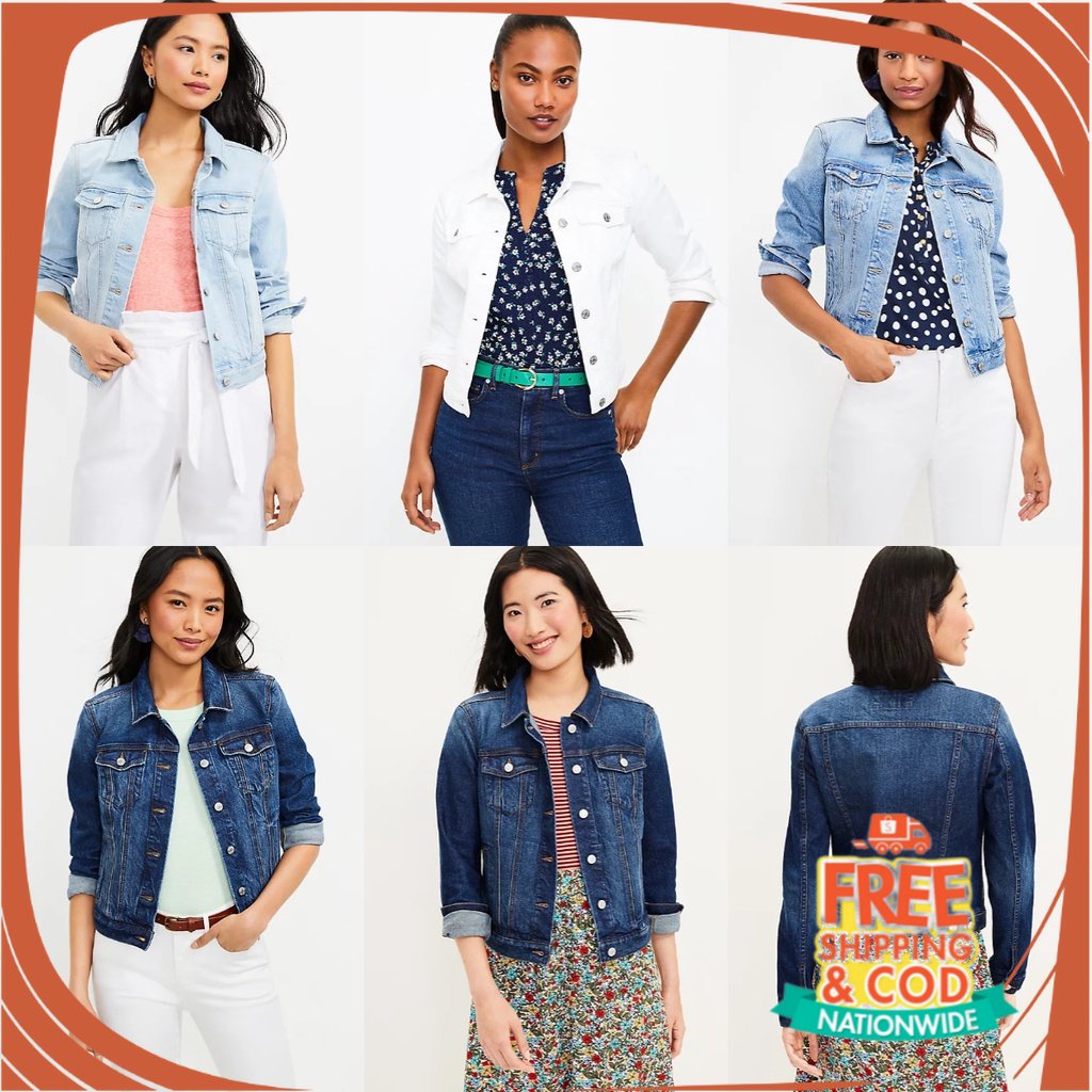 JAKET JEANS NEW BREND DENIM UNISEX/ Jaket Denim Wanita LOFT Denim Trucker Jacket