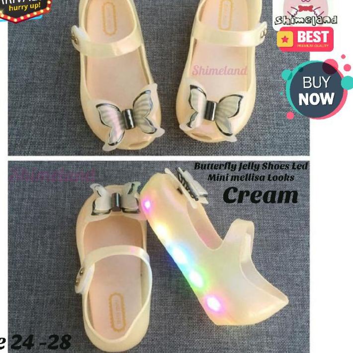 ▲ Sepatu Anak Perempuan Jelly Shoes Led Mini Mellisa Looks Flat Shoes Nyala ►