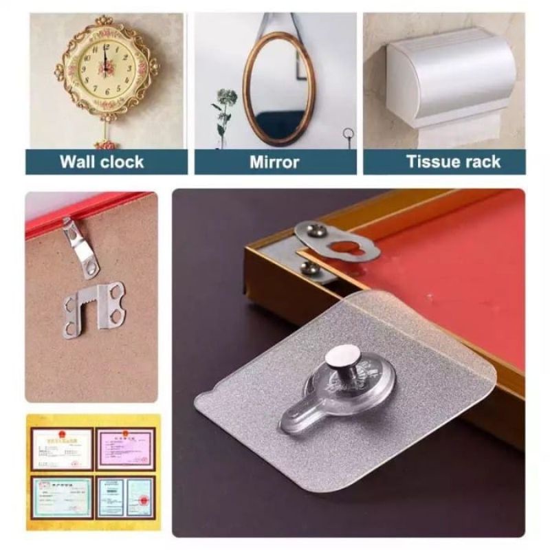 {DS} Gantungan Tempel Paku Tempelan Hook  Model Paku gantungan tanpa paku