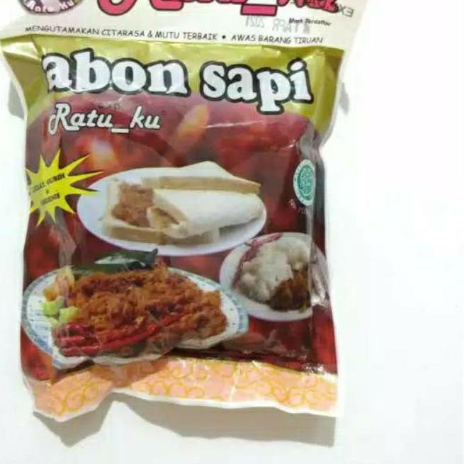 

☉ Abon Sapi Cap Ratu_ku isi 100gram PerPak isi 10pieces ♀