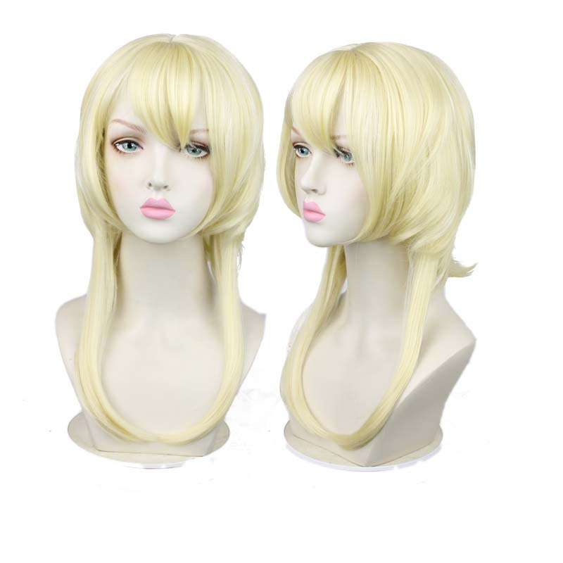 Genshin Karakter Traveller Kosong Neon cos Wig Golden Big Scalp Reverse Styling Tutup Kepala