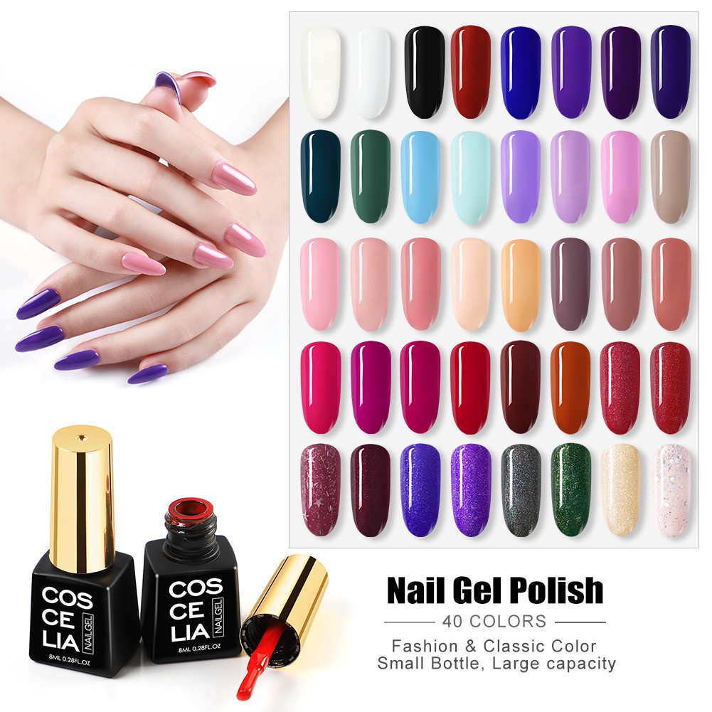 (01-40) COSCELIA Nail Gel Polish UV LED 8 ml / Kutek / Cat Kuku Bagus