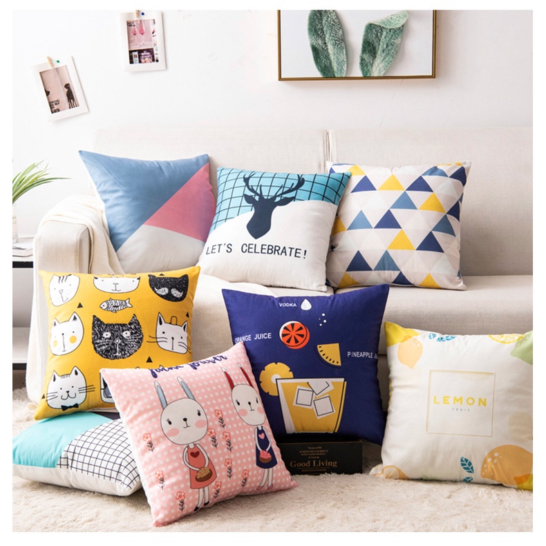 COD TM Sarung Bantal Cover Bantal Unik INS Style Korea Motif Mewah 40x40cm 45x45cm Dekorasi Rumah