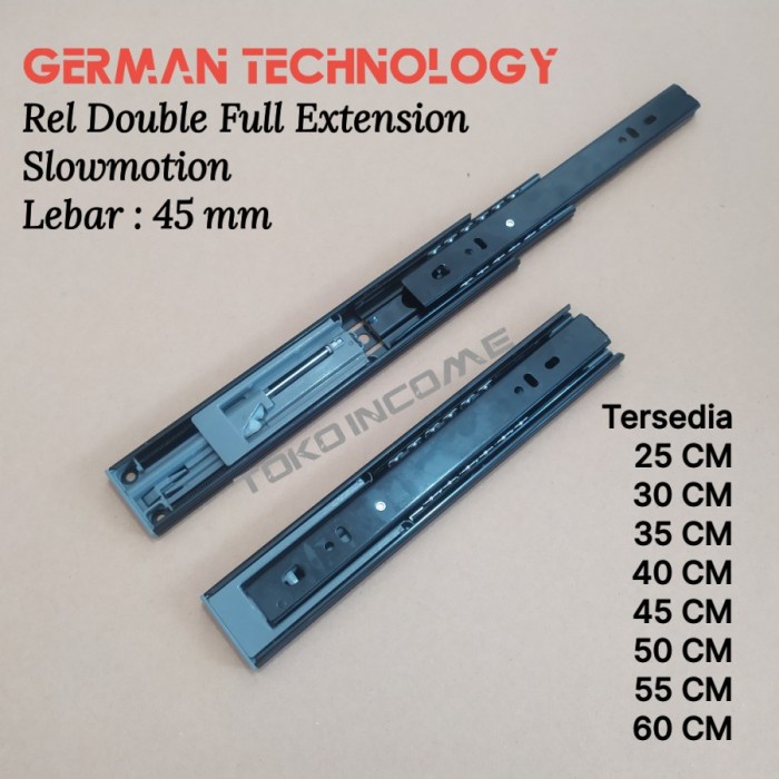 Terlaris Rel Laci 60 Cm Double Track Slow Motion / Soft Close