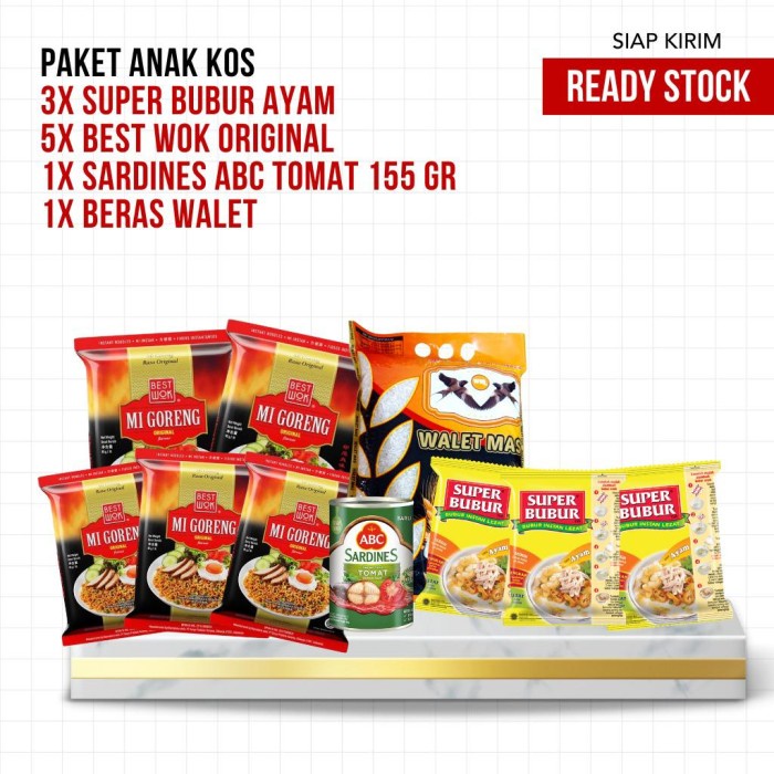 

Paket Makan Hemat - Super bubur (3) + Sardines Tomat (1) + Beras 1kg