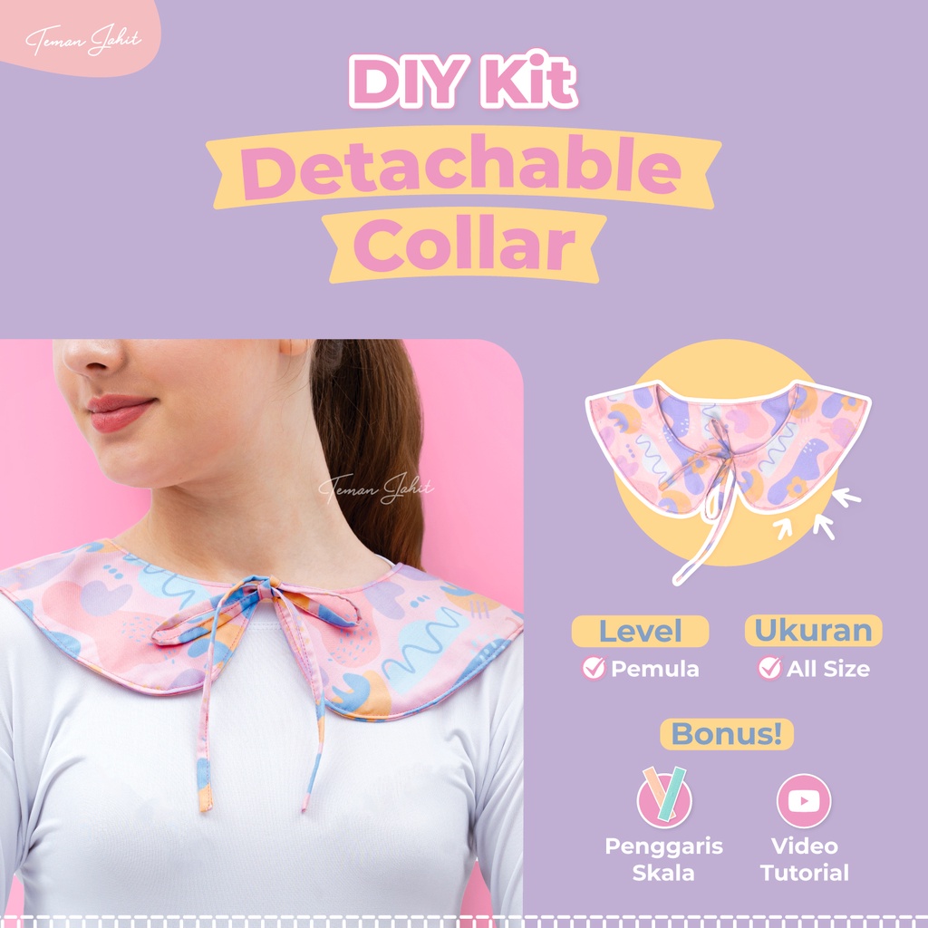 DIY Kit Detachable Collar / Kerah Rebah Korea by Teman Jahit