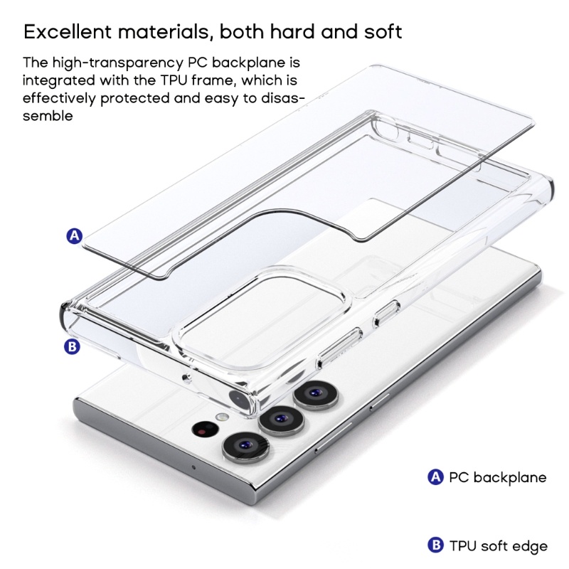 Zzz Shockproof-Case Phone-Shell Soft PC+TPU Bumper-Sleeve Untuk S23/S23 Plus/S23 Ultra