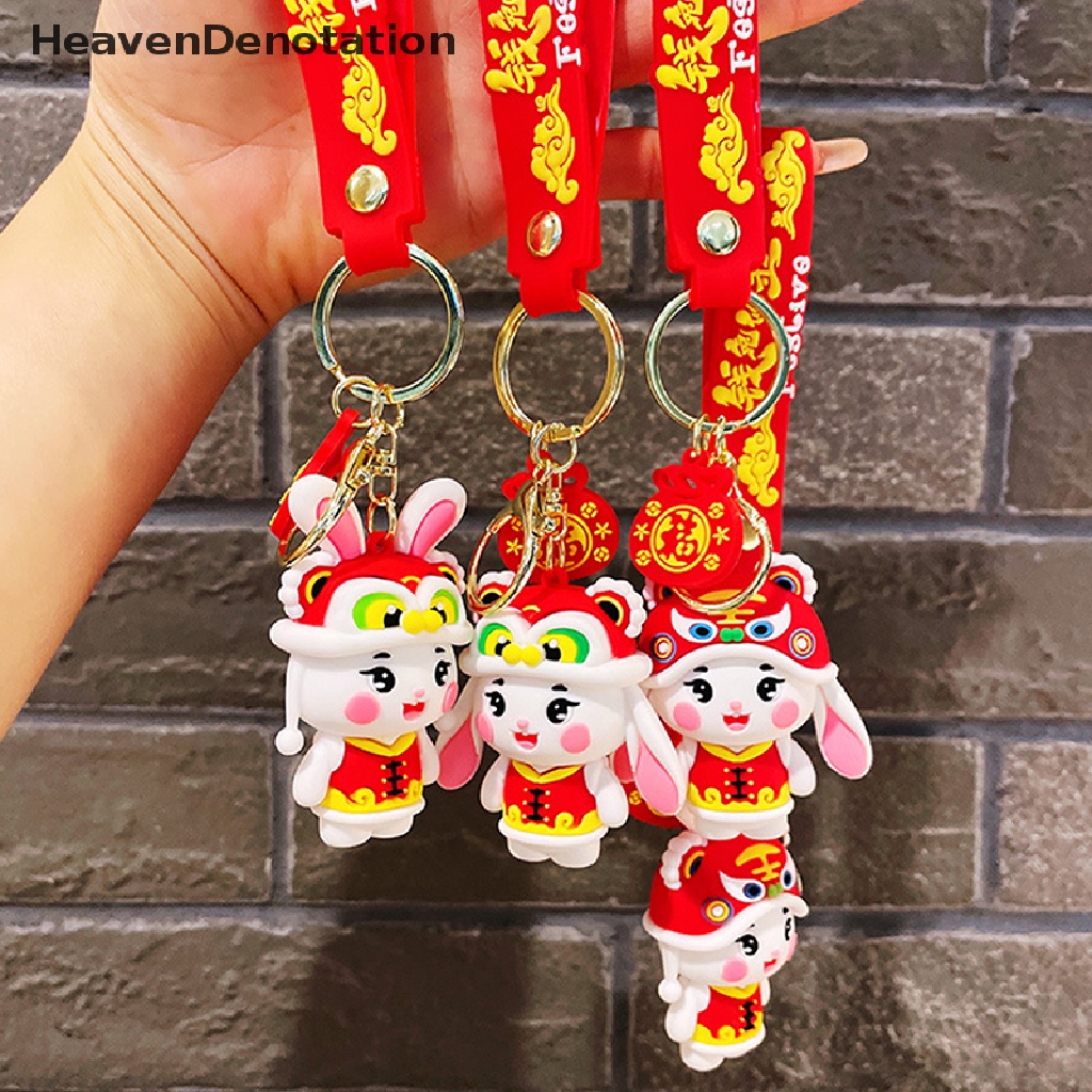 [HeavenDenotation] Kartun Tang Gaya Kelinci Hewan Boneka Gantungan Kunci Perempuan Lucu Tang Gaya Kelinci fashion Pasangan Kunci Rantai Tas Liontin Hadiah HDV