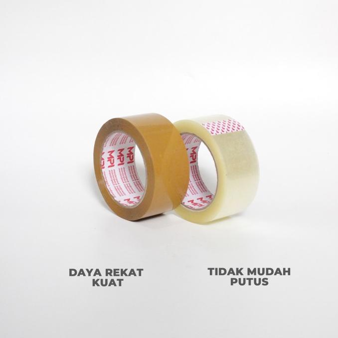 

Lakban Bening - Lakban Cokelat 45 mm x 90 Yard MPI 1 Dus isi 72 Roll