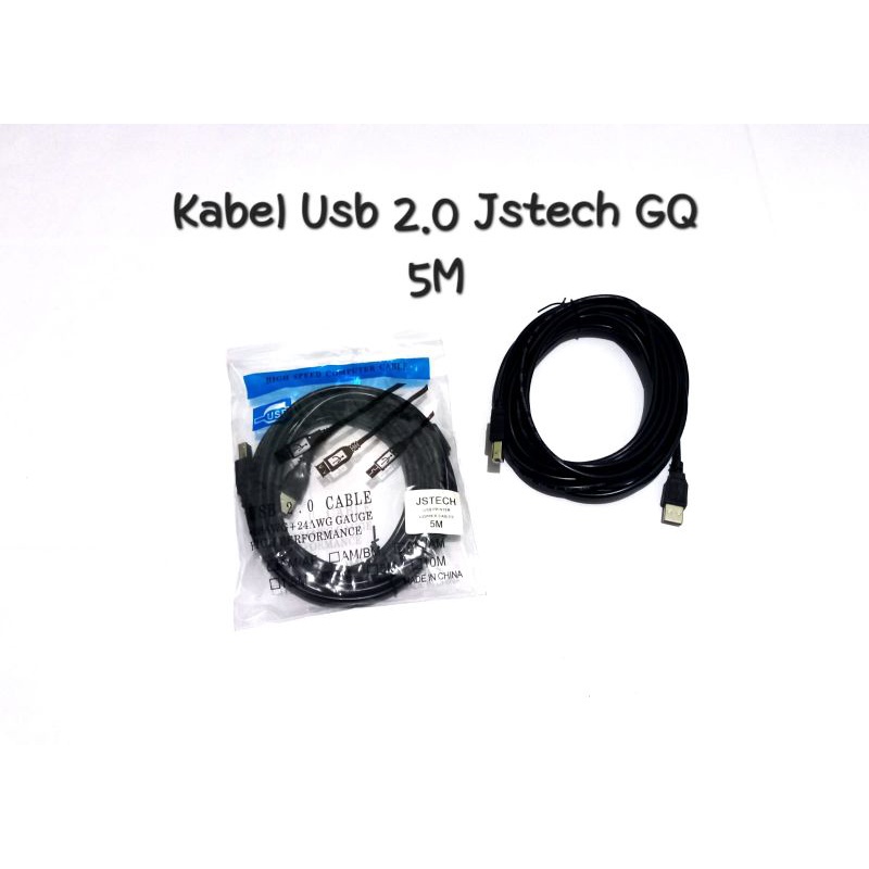 Kabel USB 2.0 JST Line Black Good 5m / Kabel Printer 2.0 Black 5m