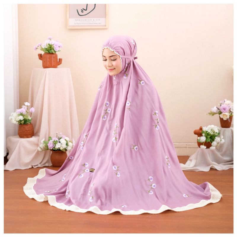 Mukena Jennabia Dewasa Jumbo/ Mukena Jumbo Premium Bordir Sunflower