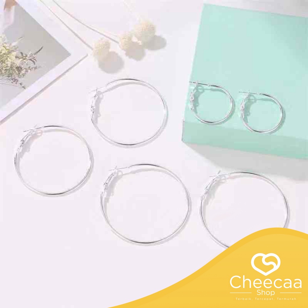 CC (ACC79) Anting Set 6 Pasang Anting Bulat Anting Kekinian Anting Hoop Stylish