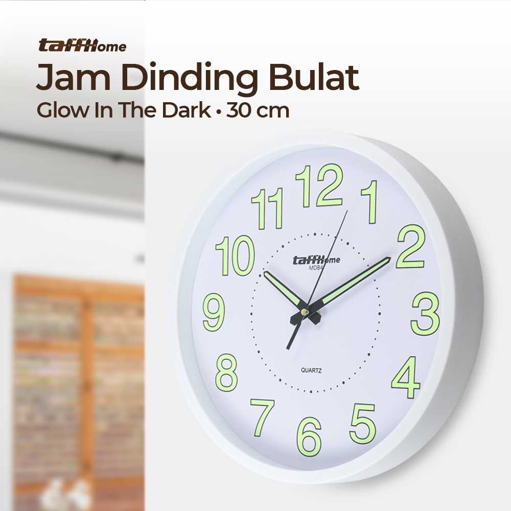 (BISA COD) FTIHSHP  Jam Dinding Bulat Quartz Luminous Glow in The Dark 30CM