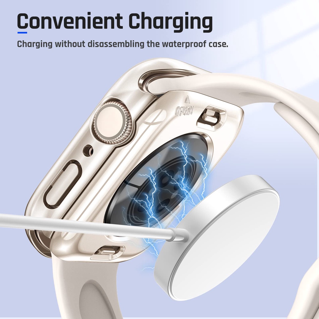 Case Anti Air Untuk Apple Watch7 8 45mm 41mm 49mm 44mm 40mm Pelindung Layar Kaca Cover Case Bumper iWatch 4 5 SE 6 7 8 Ultra