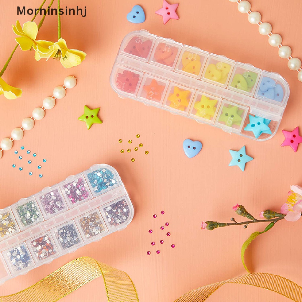 Mornin 12cells Plastik Bening Nail Art Decor Tempat Penyimpanan Wadah Permata Kotak Perhiasan id