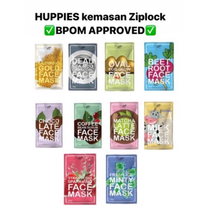 BPOM HUPPIES PREMIUM MASK MASKER WAJAH ORGANIK 20GR BUBUK ORGANIC 20 GR GRAM