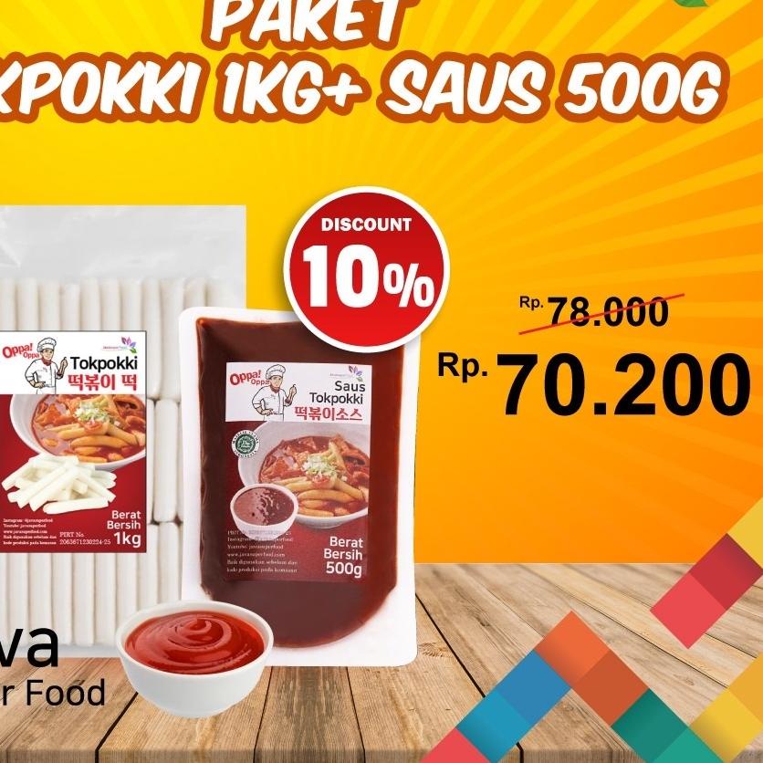 

☼ Paket Tteokbokki tokpokki 1kg + Saus Tokpokki 500g ☪