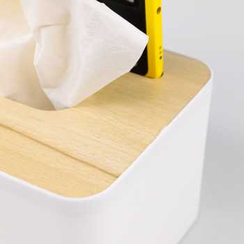 [KMZ]  Kotak Tisu Kayu Tissue Box dengan Holder Smartphone - ZJ008