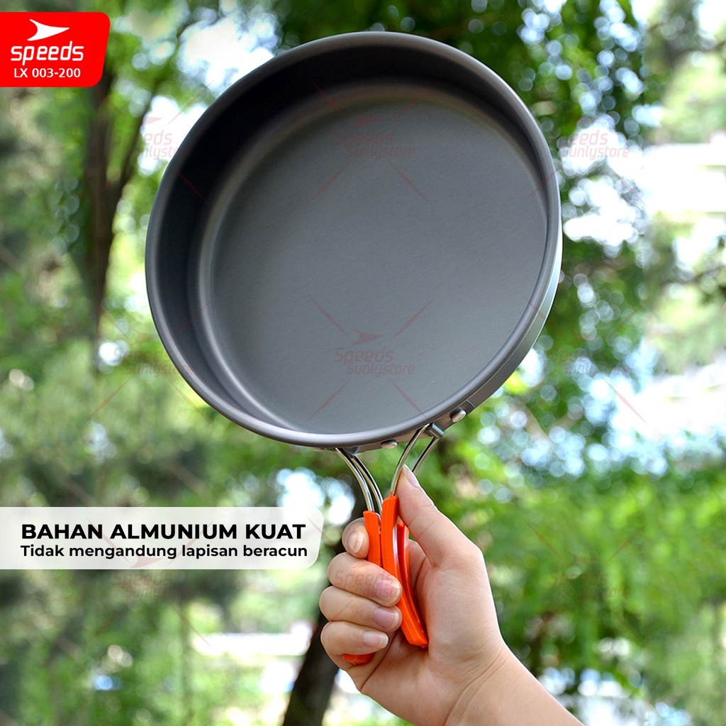 SPEEDS Alat Masak Set Mini Camping Cooking Set 2-3 Orang Nesting Stove Panci Ketel Cookware Portable Tas Outdoor Safety 003-200