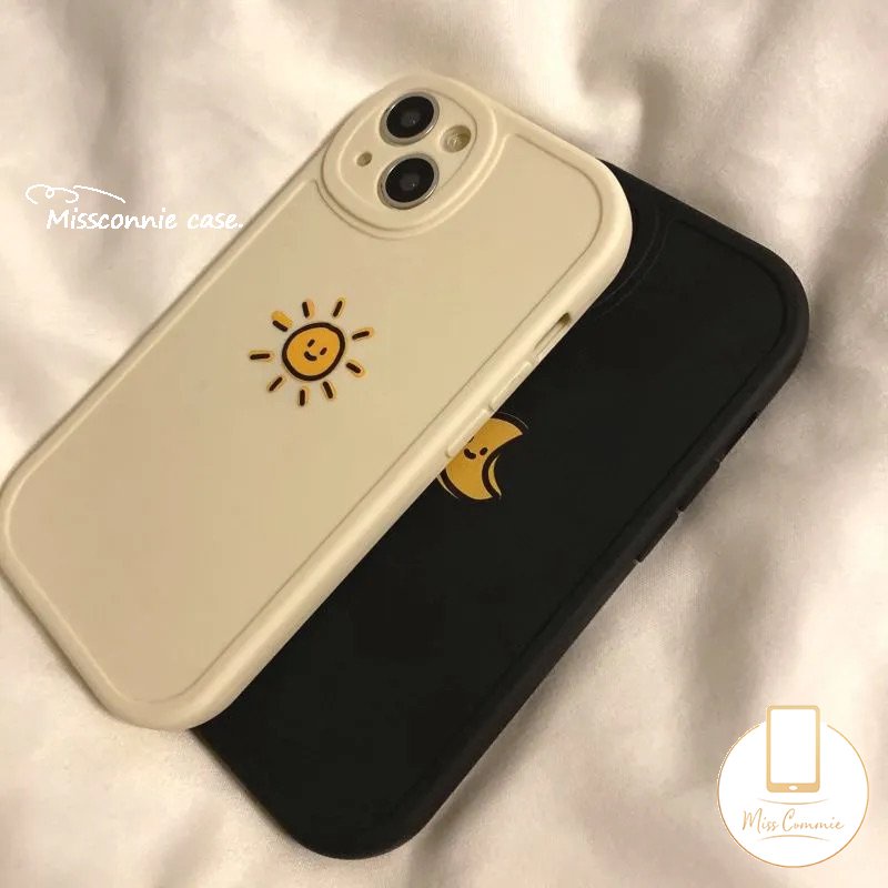 Casing Realme C35 C25Y C30 C12 8Pro C11 C55 10 C20 C21Y C15 C31 C17 C2 C3 GT C20A C53 C25s Realme8 5i 5 9i 8i 7i 5 6i 6s 6 C21 Soft Tpu Simple Warna Solid Bulan Matahari Case Pasangan