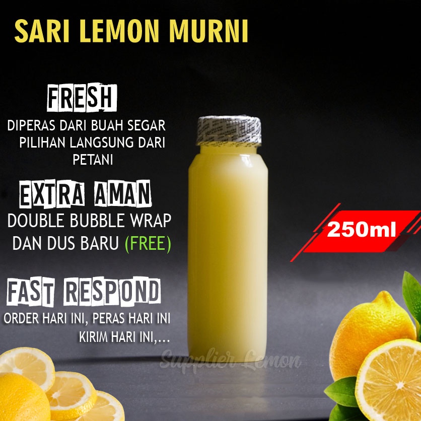 Sari Lemon Asli Untuk Diet 250ml Polos Tanpa Label sudah BPOM Pure Lemon Juice Termurah