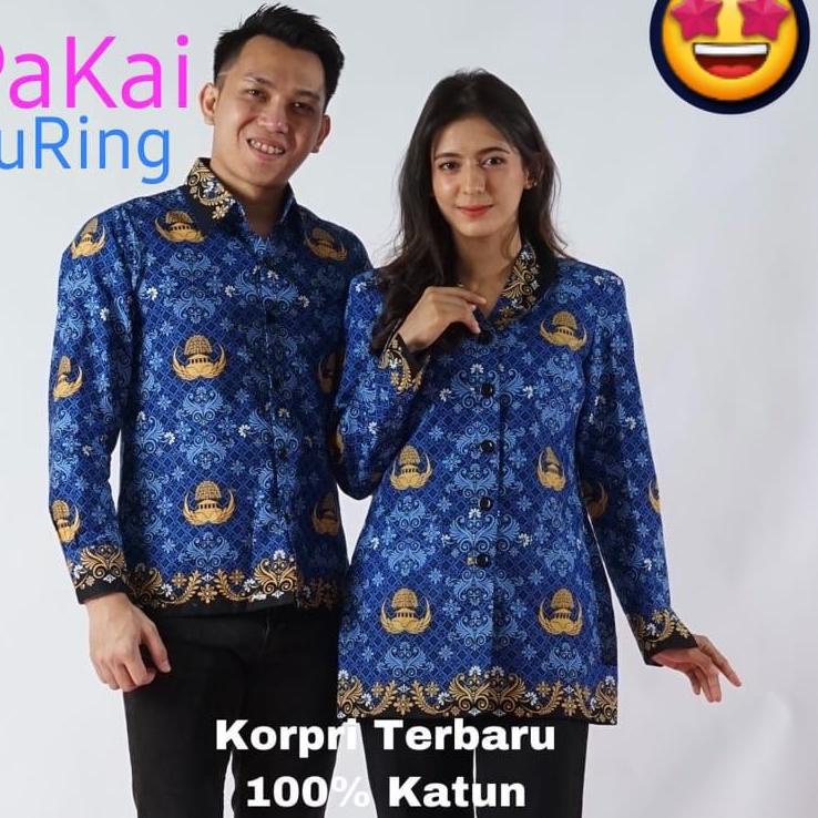 Seragam korpri 2022 Krah hitam full furing // baju korpri kerah hitam // baju seragam korpri lapis f