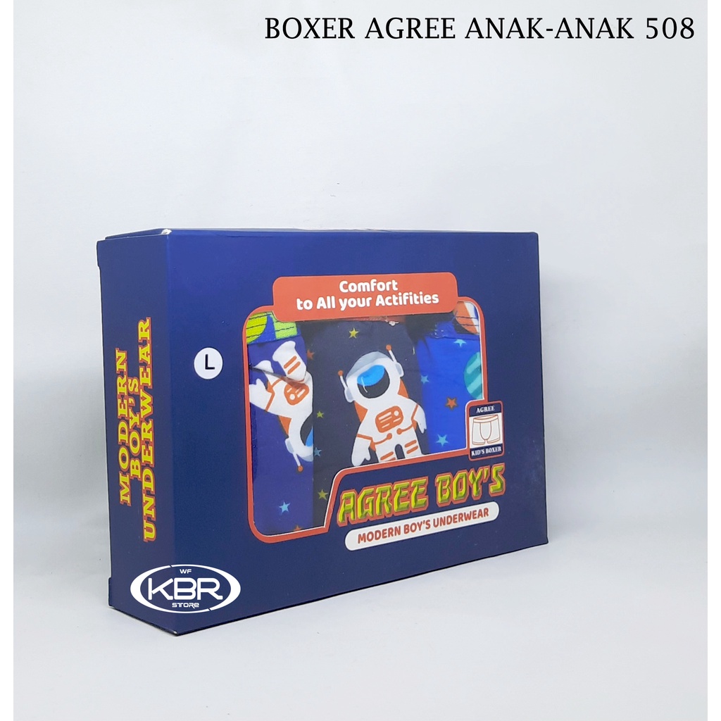 [ 3pc ] Boxer Agree / Celana Boxer / Celana Dalam Anak / Boxer / Agree Ag 508 / Celana / Cd Anak / Cd/ Agree Boys / Agree Kids WF STORE